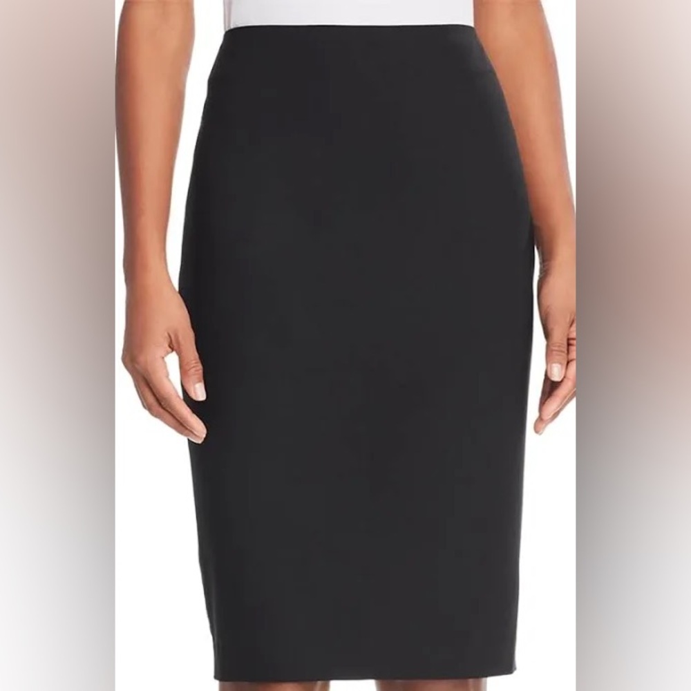 Theory Golda Black Wool Blend Lined Pencil Skirt Knee Length Office Classic 2‎